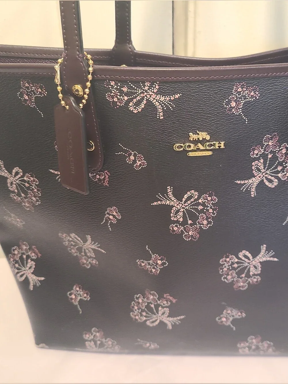 Coach Large Ribbon Bouquet Reversible Handbag/Tote Leather, City F78283